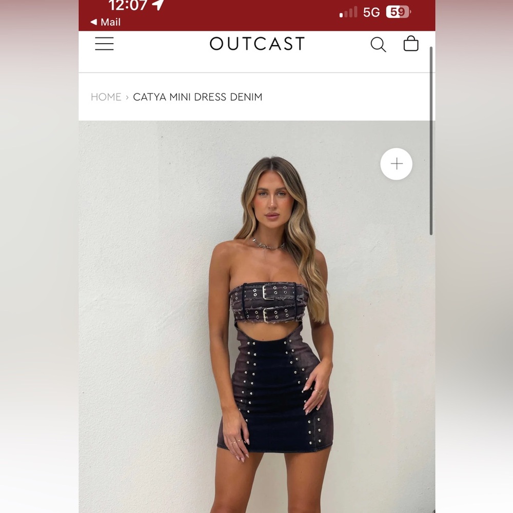 Outcast 
CATYA MINI DRESS DENIM

Size: small